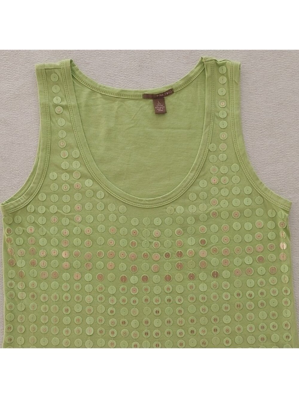 Lime Green Sleeveless Top - Picture 3 of 5